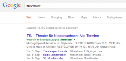 Termindarstellung in Google dank semantischer Auszeichnung