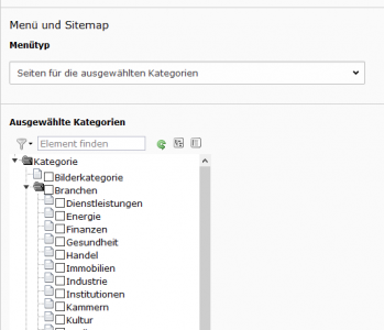 Erstellung eines Menüelements auf Basis ausgewählter Kategorien in TYPO3