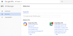 Google Maps API in der Bibliothek auswählen