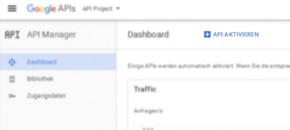 Google API Bibliothek aktivieren