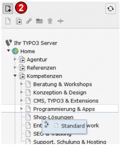 TYPO3 Handbuch v. 8 LTS - Seite anlegen per Drag & Drop