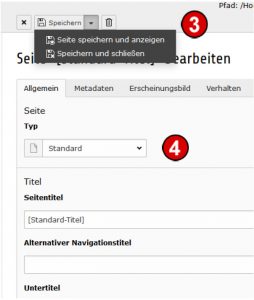 TYPO3 Handbuch v. 8 LTS - Seite speichern