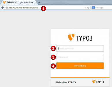 TYPO3 Handbuch v. 8 LTS - Anmeldung am Backend