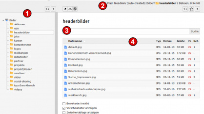 TYPO3 Handbuch v. 8 LTS - Modul DATEI> Liste