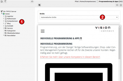 TYPO3 Handbuch v. 8 LTS - Modul WEB > Anzeigen