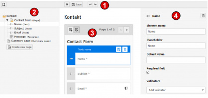 TYPO3 Handbuch v. 8 LTS - Modul WEB > Formulare - Die Bearbeitungsmaske