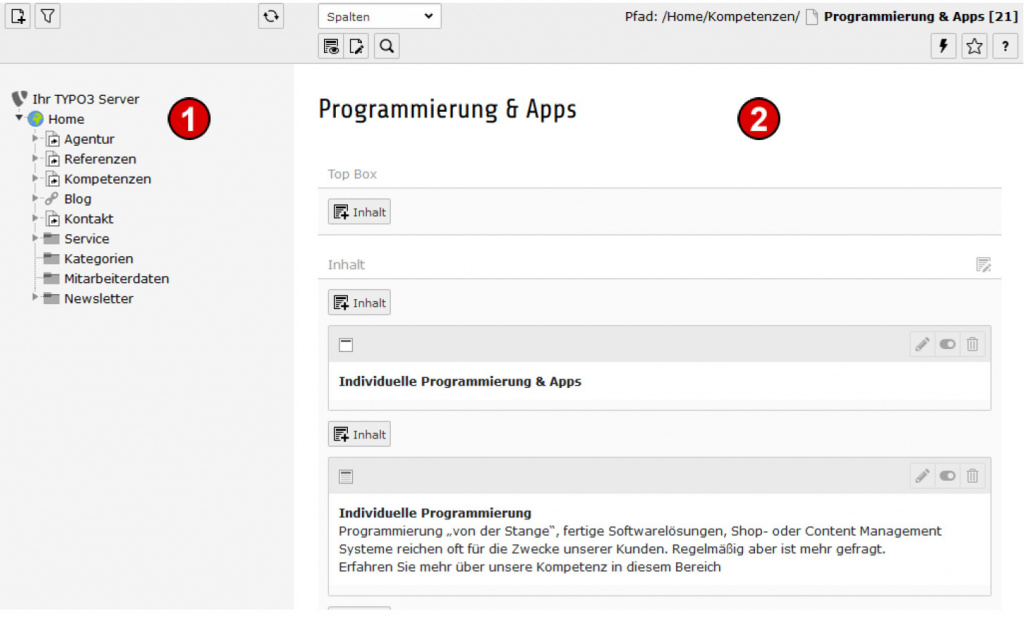 TYPO3 Handbuch v. 8 LTS - Modul WEB > Seite