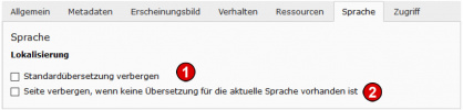 TYPO3 Handbuch v. 8 LTS - Seite bearbeiten - Reiter Sprache