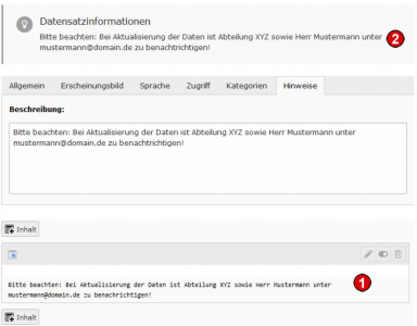 TYPO3 v8 Handbuche - Reiter Hinweise