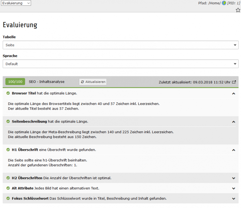 cs_seo Evaluierung