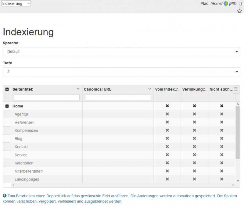 cs_seo Indexierung