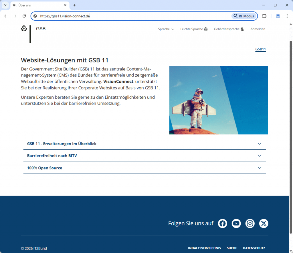 GSB-Standardlösung bietet ein responsives Basis-Layout